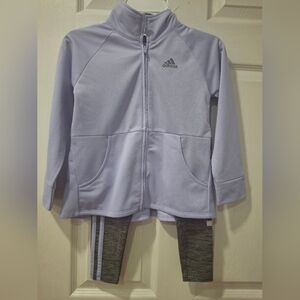 Adidas Light Purple Zip-Up Jacket and Leggings Set